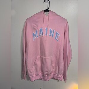 Bay State Apparel Women’s MAINE Baby Pink Hoodie Size Large
